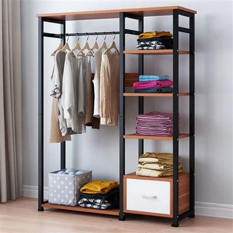 Freestanding Clothes Garment Organizer Closet Metal Garment Rack ...