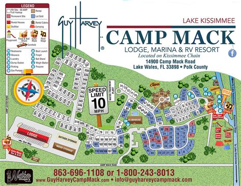 Camp Mack's River Resort Lake, Lake Kissimmee – Camp Site Map