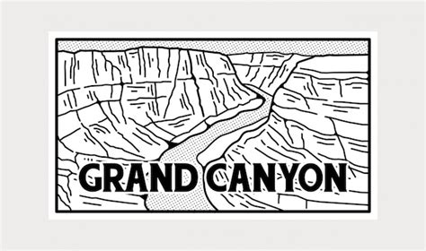 Premium Vector | Black and white grand canyon national park sticker.