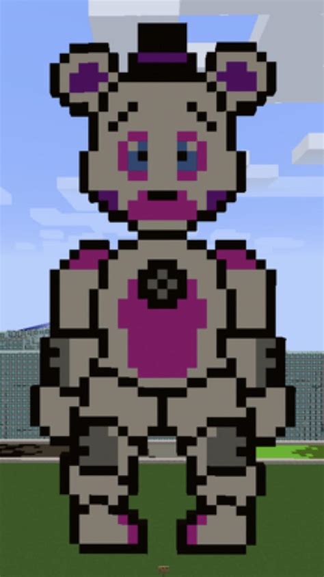 Funtime Freddy Minecraft pixel art : r/fivenightsatfreddys