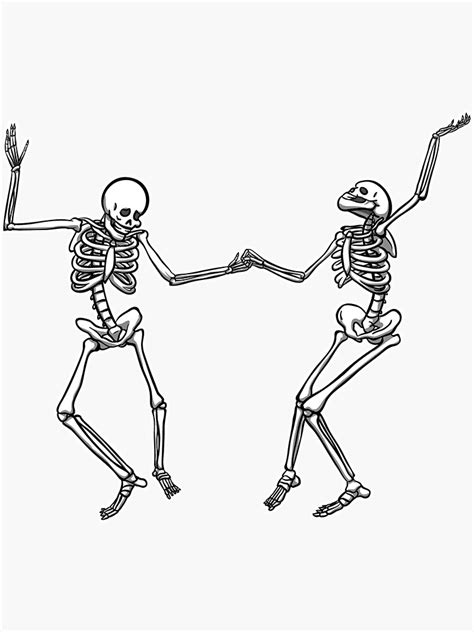 "Dancing Skeletons" Sticker for Sale by Dfastart | Redbubble