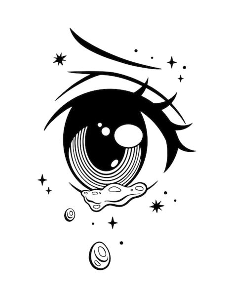 Premium Vector | Cute crying anime girl eye