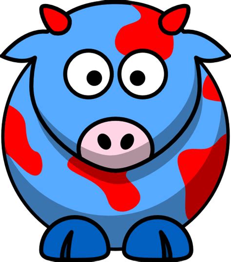 Blue/red Cow Clip Art at Clker.com - vector clip art online, royalty free & public domain