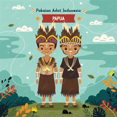 Gambar Animasi Pakaian Adat Papua