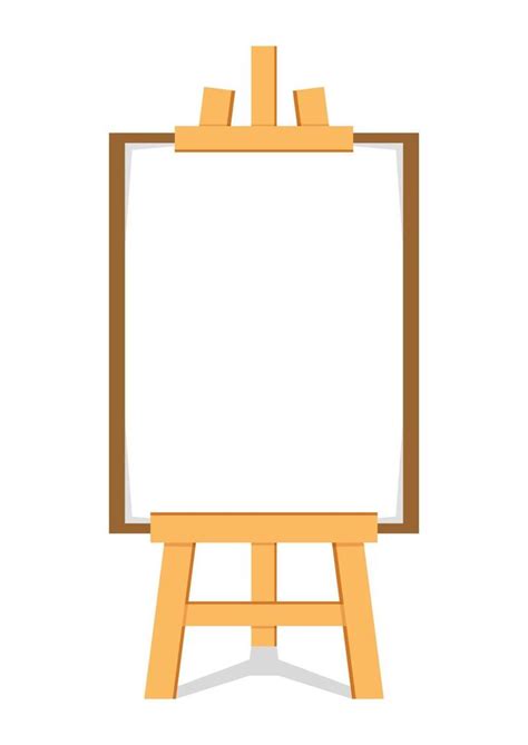 Painting wooden easel clipart isolated on white background. Vector wood easel with canvas ...