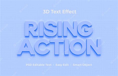 Premium PSD | Rising action 3d text effect mockup template