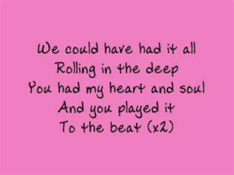 Adele - Rolling in the Deep - lyrics - YouTube