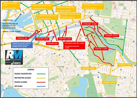 Road Closures - Run Melbourne 2025