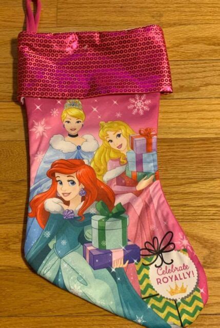 Christmas Holiday STOCKING - Disney PRINCESSES - Pink Sequens | eBay