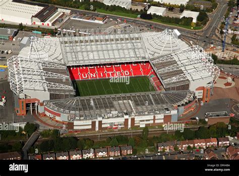 aerial view of Manchester United Old Trafford Stadium, Manchester Stock Photo - Alamy