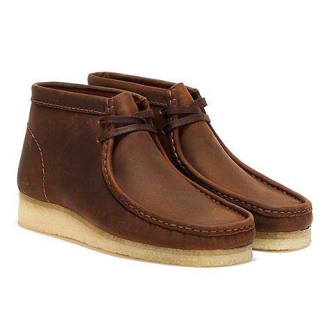 Clarks Wallabee Leather Mens Beeswax Brown Boots for Men - Lyst