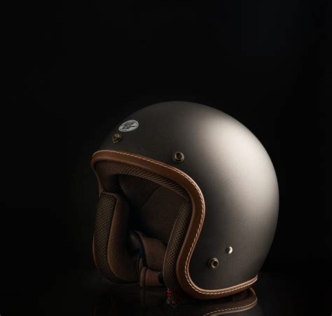 Odyssey Open Face Helmet - Matt Grey Brown Trim - MOTOTWIST