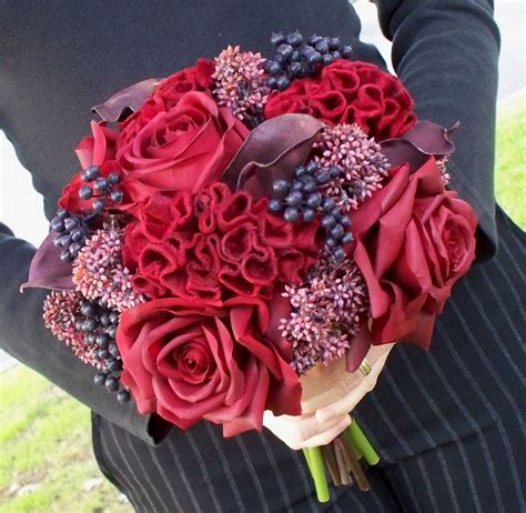 Red Rose/Coxcomb Bouquet