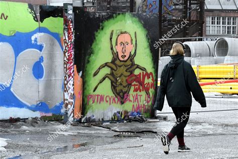 Graffiti Mocking Russian President Vladimir Putin Editorial Stock Photo ...