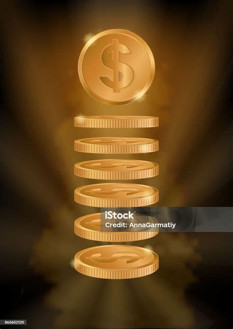 Vertical Background With Stylized Dollar Coins Stock Illustration - Download Image Now ...