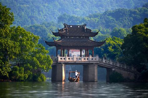 Fond d'écran : Chine, Lac, eau, réflexion, parc, Tourisme, Château, pont, rivière, Canots ...