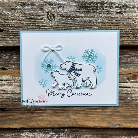 Beary Cute Christmas Card - Stamped Treasures - Sherry Roth in 2024 | Polar bear christmas cards ...