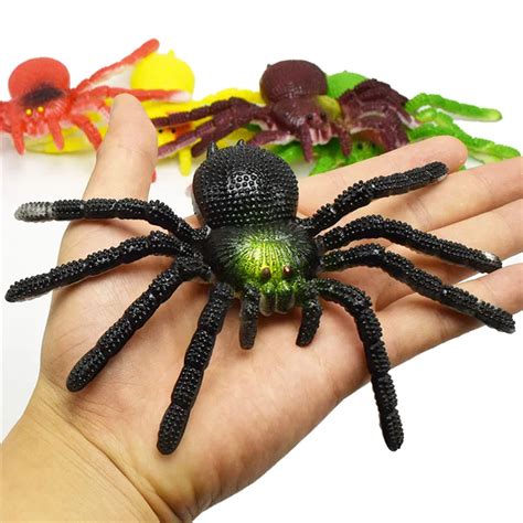 15cmx8cm Colorful TPR Simulation Big Spider Insects Model Toys Prank Tricky Scary Toys Halloween ...