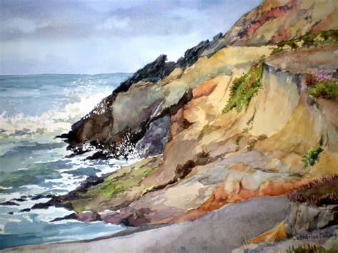 Jade Fon Plein Air Painters: Cliffs at Rodeo Beach by Catherine McCargar