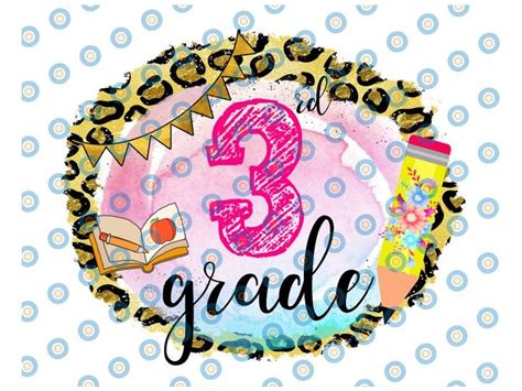 Back to school, Third grade leopard clipart, first day of school, PNG ...