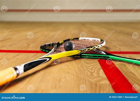 Squash Game Equipment Closeup View Stock Image - Image of court, closeup: 92811889