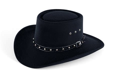 Western Faux Felt Gambler Cowboy Hat -Black S/M (Elastic Band) Elastic ...