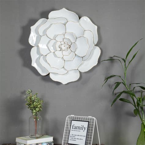 24in. Dia. White Flower Metal Wall Art - Walmart.com - Walmart.com