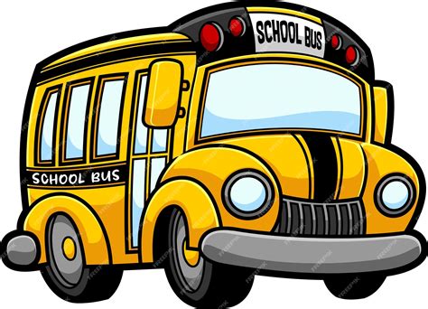 Premium Vector | Cartoon yellow school bus. vector hand drawn ...