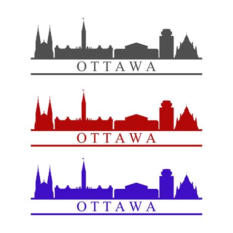 Ottawa Skyline Illustrated On White Background 3371363 Vector Art at ...