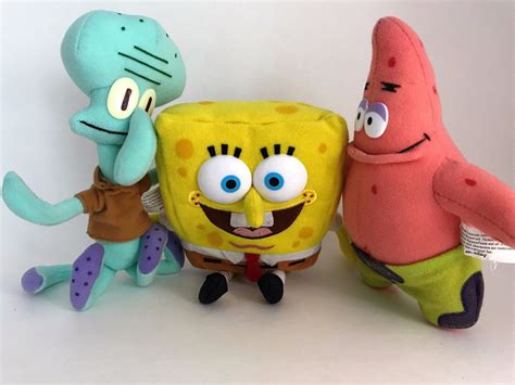 Image - SpongeBob SquarePants 7” Plush & Patrick & Squidward Doll Stuffed Toy Lot 2000.JPG ...