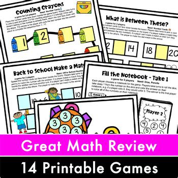 Back to School Math Games First Grade: Back to School Activities