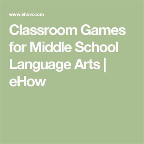 Classroom Games for Middle School Language Arts | Synonym | Middle ...