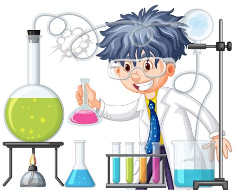 Scientist doing experiment in science lab 684949 Vector Art at Vecteezy