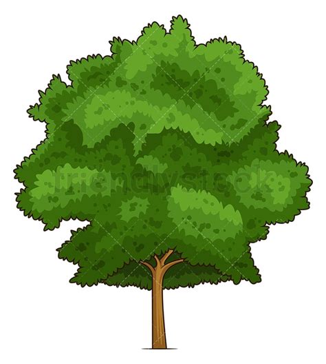 White Oak Tree Cartoon Clipart Vector - FriendlyStock