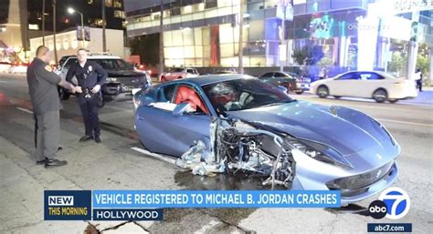 Michael B. Jordan survives car accident after crashing his Ferrari into parked car