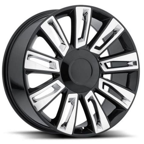 22" 2015 Cadillac Escalade Luxury Option 3 Black with Chrome Wheels ...