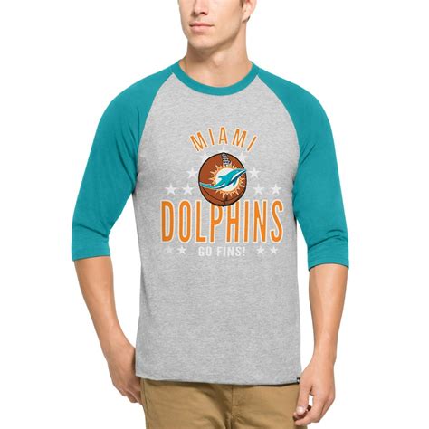 Miami Dolphins '47 Lockdown Raglan 3/4-Sleeve T-Shirt - Gray - Walmart ...