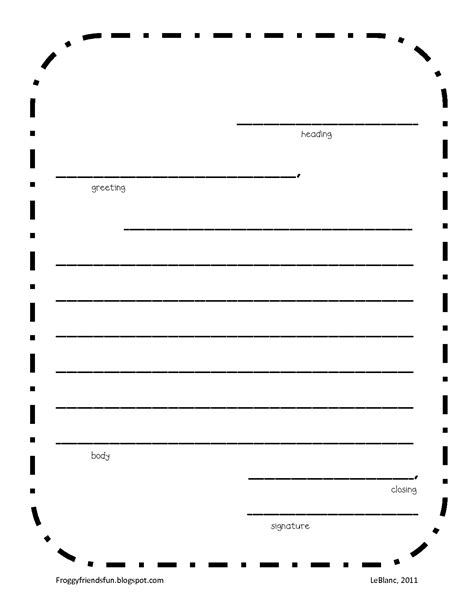 Blank Letter-Writing Template | Letter writing for kids, Friendly letter template, Letter ...