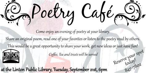 Poetry Cafe | Linton Public Library