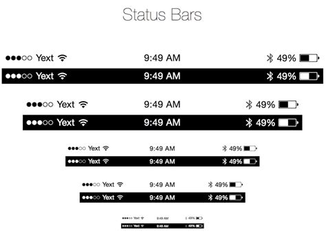 iOS8 StatusBars Sketch freebie - Download free resource for Sketch - Sketch App Sources