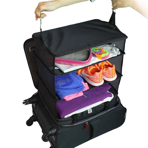 Portable Luggage System Suitcase Organizer - Large,Black,Packable ...