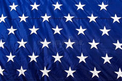 American Flag Closeup White Stars Blue Background. A close up view of ...