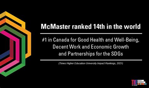 McMaster places 14th in the world in Times Higher Education Impact Rankings - Brighter World