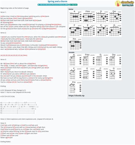 Chord: Spring and a Storm - tab, song lyric, sheet, guitar, ukulele | chords.vip