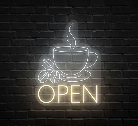 Coffee Open Neon Sign Online| Fast Delivery - Bannerbuzz.com