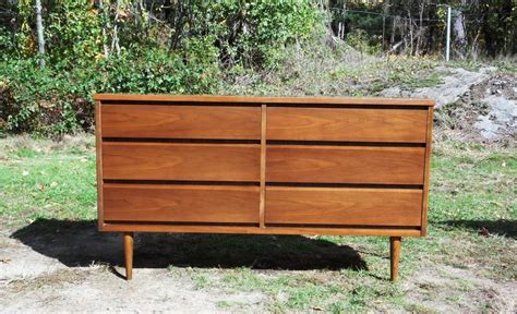 Vintage Bassett Furniture Mid Century Modern Six Drawer Dresser Chest ...