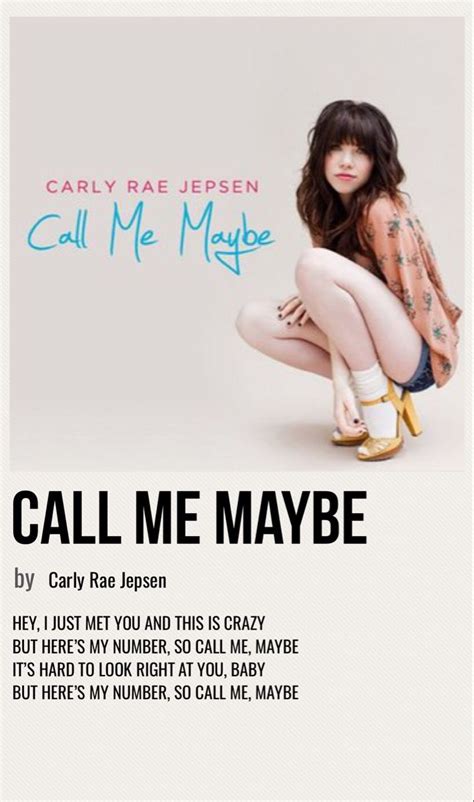 call me maybe | Call me maybe, Music album covers, Maybe lyrics