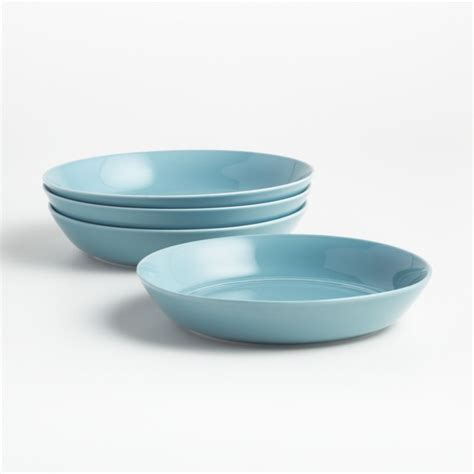 Hue Blue Low Bowls, Set of 4 + Reviews | Crate & Barrel