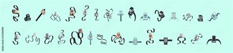 set of tefillin cartoon icon design template with various models. vector illustration Stock ...