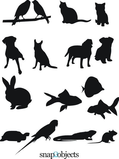 16 Pet Vector Silhouettes - Snap2objects